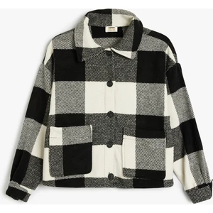 Crop Gömlek Ceket Cep Detaylı Uzun Kollu