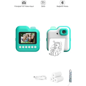 Dijital Video Kayıt Fotoğraf Çocuk Kamerası Anlık Termal Resim Kağıt Baskılı CMR15