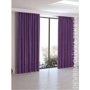 Shy Tekstil Lüks Düz Dikim Mor Ada Fon Perde En x Yükseklik