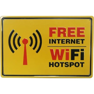 Koleksiyon Free Internet Wifi Metal Plaka Levha 20X30CM