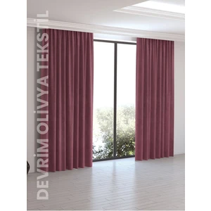 Shy Tekstil Lüks Düz Dikim Gül Kurusu Ada Fon Perde En x Yükseklik