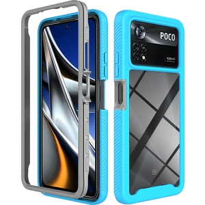 Xiaomi Poco X4 Pro 5g Için Hibrit Bumper Tam Koruma Telefon Kılıfı - Mavi (Yurt Dışından)