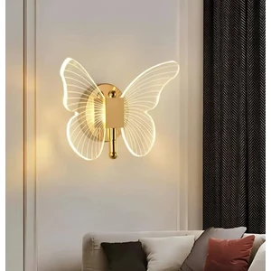 Modern Tasarım Butterfly Aplik Gold Sarı Kelebek Duvar Apliği