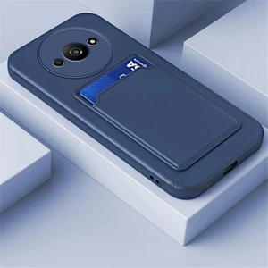 M.TK Moveteck Xiaomi Redmi A3 Kılıf Kamera Korumalı Kartlıklı Cüzdanlı Yumuşak Silikon Kartvizit Bölmeli
