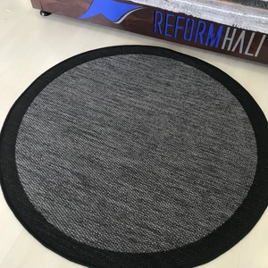 Reform Halı Jüt Sisal Gri Siyah Makine Halısı 9714