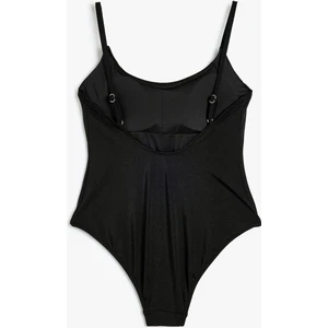 Taşlı Mayo Ince Askılı Slim Fit Astarlı Pedli