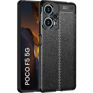 Poco F5 Silikon Kılıf Deri Desenli Kamera Korumalı Darbe Emici Kapak