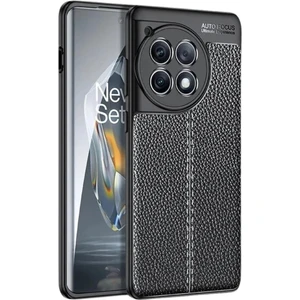 Oneplus 11 Silikon Kılıf Deri Desenli Kamera Korumalı Darbe Emici Kapak