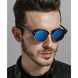 Aynalı Güneş Gözlüğü Gözlük Kılıfı ile Mavi Camlı Güneş Gözlüğü Yuvarlak Güneş Gözlüğü (Yurt Dışından)