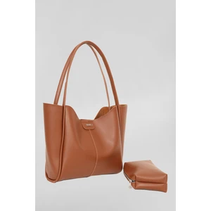 Kadın Taba Büyük Boy Makyaj Çantalı El ve Omuz Çantası