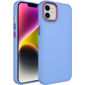 Techno Guru iPhone 12 Kılıf Metal Çerçeve ve Buton Tasarımlı Silikon Luna Kapak