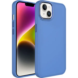 Techno Guru iPhone 13 Kılıf Metal Çerçeve ve Buton Tasarımlı Silikon Luna Kapak