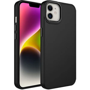 Techno Guru iPhone 12 Kılıf Metal Çerçeve ve Buton Tasarımlı Silikon Luna Kapak