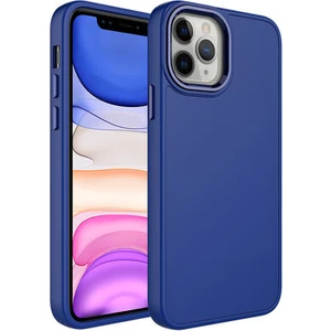 Techno Guru iPhone 12 Pro Kılıf Metal Çerçeve ve Buton Tasarımlı Silikon Luna Kapak