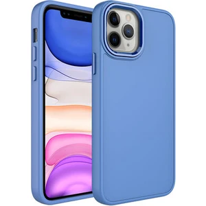 Techno Guru iPhone 12 Pro Kılıf Metal Çerçeve ve Buton Tasarımlı Silikon Luna Kapak