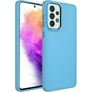 Techno Guru Samsung Galaxy A52 Kılıf Metal Çerçeve ve Buton Tasarımlı Silikon Luna Kapak