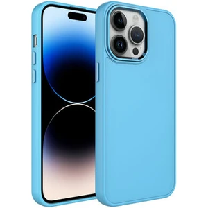 Techno Guru iPhone 14 Pro Max Kılıf Metal Çerçeve ve Buton Tasarımlı Silikon Luna Kapak
