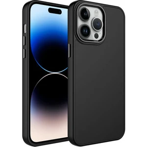 Techno Guru iPhone 14 Pro Max Kılıf Metal Çerçeve ve Buton Tasarımlı Silikon Luna Kapak