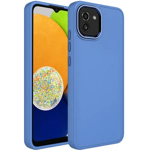Techno Guru Samsung Galaxy A03 Kılıf Metal Çerçeve ve Buton Tasarımlı Silikon Luna Kapak