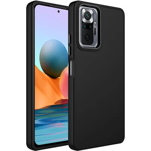Techno Guru Redmi Note 10 Pro Kılıf Metal Çerçeve ve Buton Tasarımlı Silikon Luna Kapak