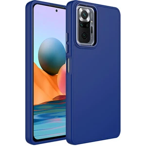 Techno Guru Redmi Note 10 Pro Kılıf Metal Çerçeve ve Buton Tasarımlı Silikon Luna Kapak