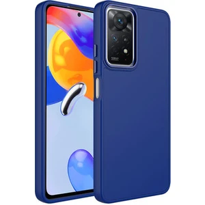Techno Guru Redmi Note 11S Global Kılıf Metal Çerçeve ve Buton Tasarımlı Silikon Luna Kapak