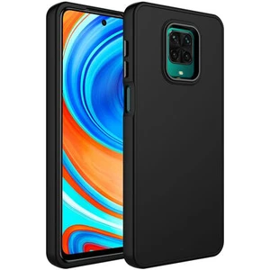 Techno Guru Redmi Note 9s Kılıf Metal Çerçeve ve Buton Tasarımlı Silikon Luna Kapak