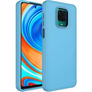Techno Guru Redmi Note 9s Kılıf Metal Çerçeve ve Buton Tasarımlı Silikon Luna Kapak