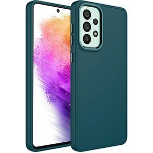 Techno Guru Samsung Galaxy A53 5g Kılıf Metal Çerçeve ve Buton Tasarımlı Silikon Luna Kapak