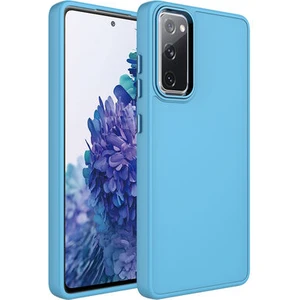 Techno Guru Samsung Galaxy S20 Fe Kılıf Metal Çerçeve ve Buton Tasarımlı Silikon Luna Kapak