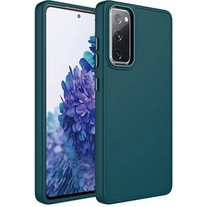 Techno Guru Samsung Galaxy S20 Fe Kılıf Metal Çerçeve ve Buton Tasarımlı Silikon Luna Kapak