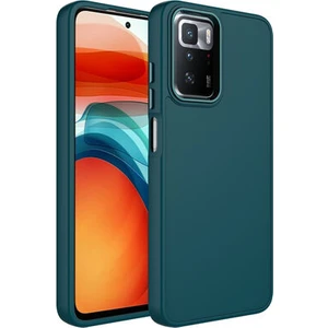 Techno Guru Redmi 10 Kılıf Metal Çerçeve ve Buton Tasarımlı Silikon Luna Kapak