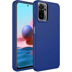 Techno Guru Redmi Note 10 Kılıf Metal Çerçeve ve Buton Tasarımlı Silikon Luna Kapak
