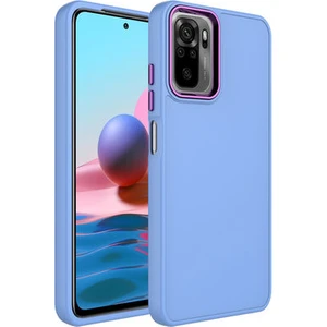 Techno Guru Redmi Note 10S Kılıf Metal Çerçeve ve Buton Tasarımlı Silikon Luna Kapak