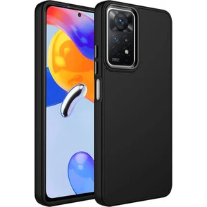 Techno Guru Redmi Note 11S Global Kılıf Metal Çerçeve ve Buton Tasarımlı Silikon Luna Kapak