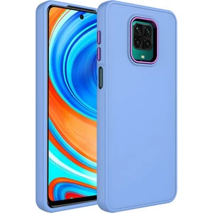 Techno Guru Redmi Note 9s Kılıf Metal Çerçeve ve Buton Tasarımlı Silikon Luna Kapak