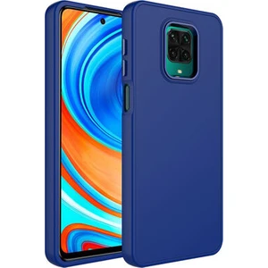Techno Guru Redmi Note 9s Kılıf Metal Çerçeve ve Buton Tasarımlı Silikon Luna Kapak