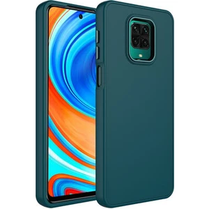 Techno Guru Redmi Note 9s Kılıf Metal Çerçeve ve Buton Tasarımlı Silikon Luna Kapak