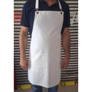 Dery Collection Şef Mutfak Önlüğü Beyaz 70X80 Kuş Gözü ve Ayar Askılı (kırık beyaz renk)
