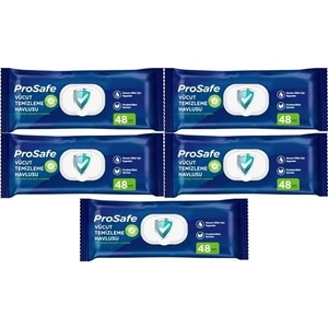 Hasta Vücut Temizleme Islak Mendil Havlu 48 Yaprak Xl (5 Li Set) Plastik Kapak