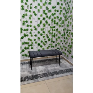 Özcan Mobilya Aksesuar Siyah Metal Ayaklı Metal Kasalı Bench Mutfak Salon Antre Yatak Odası Balkon Puf Bank