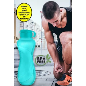 Open Home Waterfresh 1500 ml Matara Okul işyeri Spor Salonu için Uygun & Su Şişesi & Suluk - Turkuaz