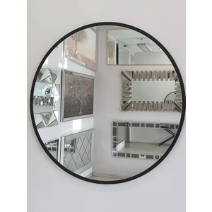Ayna Denizi Circle Eighty Black Model Siyah Renk Metal Çerçeveli Yuvarlak Dairesel Dekoratif Ayna