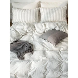 Çizgili White Striped Çocuk ve Genç Tek Kişilik Pamuk Lastikli Nevresim Takımı