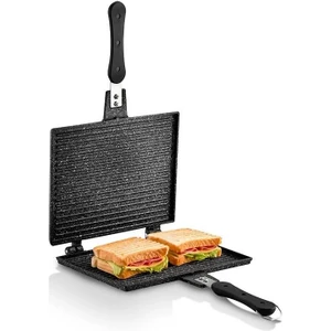 Fms D3001 Büyük Döküm Ocak Üstü El Tost Makinesi Siyah 20X26CM
