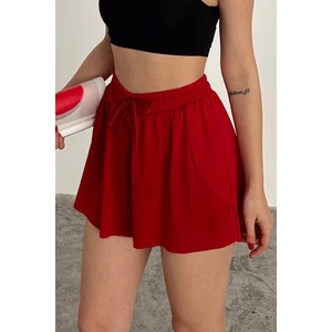 la & vetta Kırmızı Bol Kesim Taytlı Spor Şort