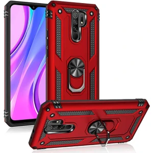 Xiaomi Redmi 9 Kılıf Vega Yüzüklü Standlı + Ekran Koruyucu