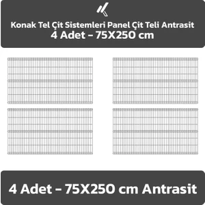KONAK TEL ÇİT SİSTEMLERİ 4 ADET PANEL ÇİT TELİ 75X250 CM