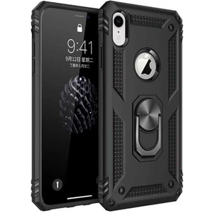 Apple iPhone Xr Kılıf Vega Yüzüklü Standlı + Ekran Koruyucu