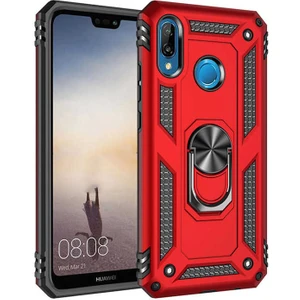 Huawei P20 Lite Kılıf Vega Yüzüklü Standlı Darbe Korumalı